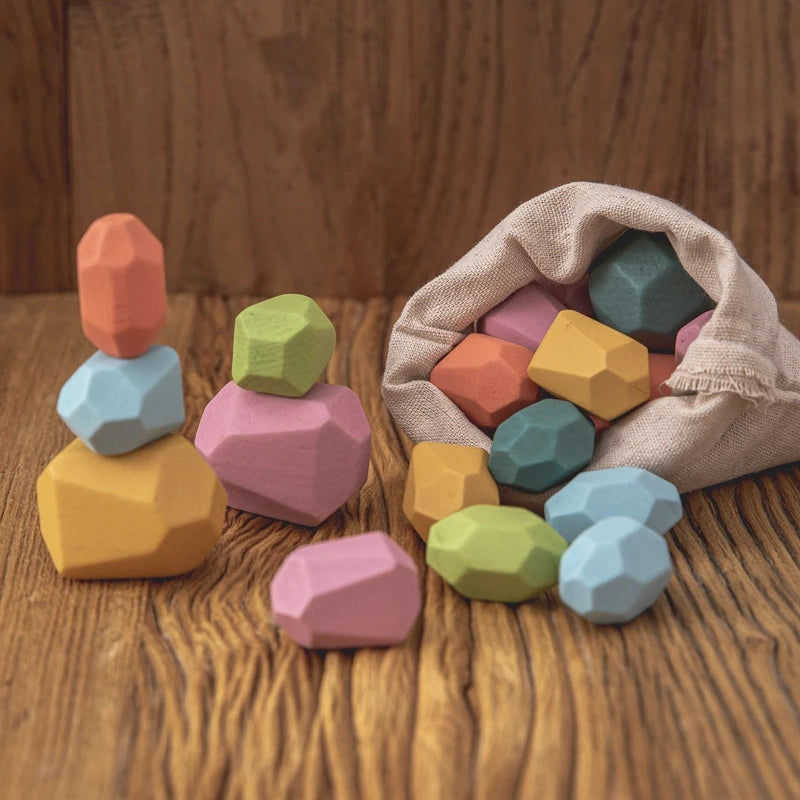 Balancing Building Rainbow Blocks
