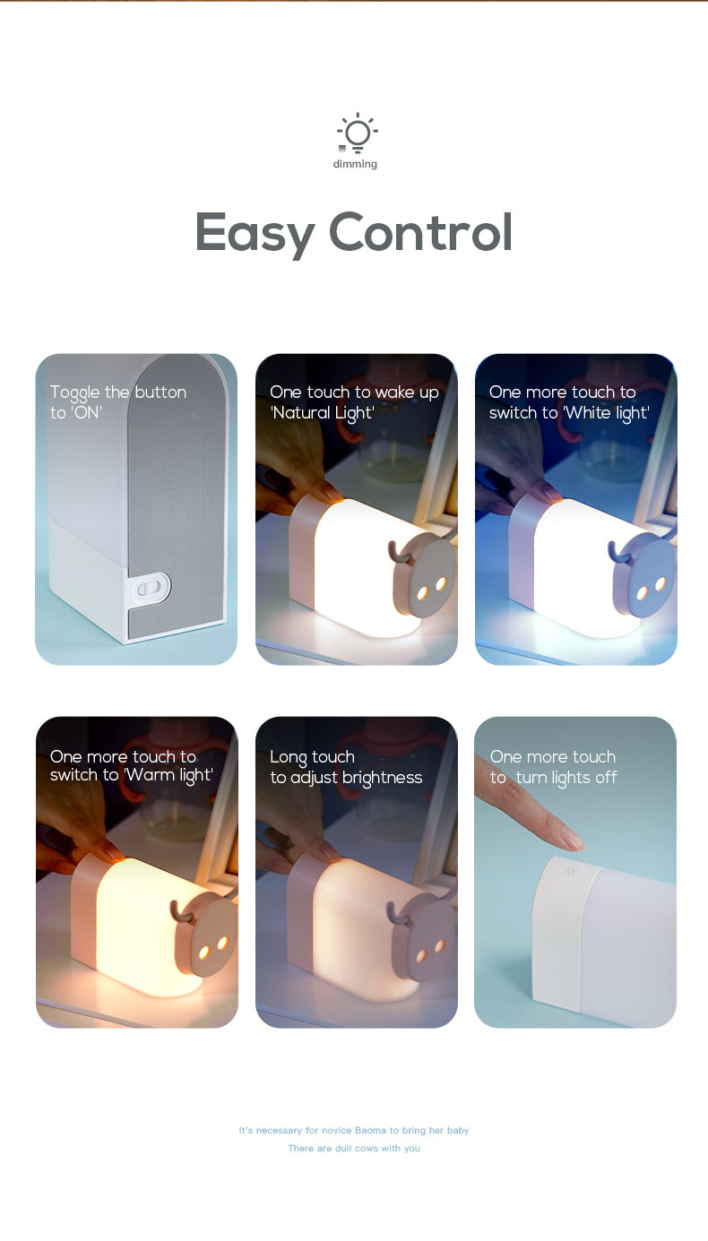 Usb Charging Cow Design Lamp